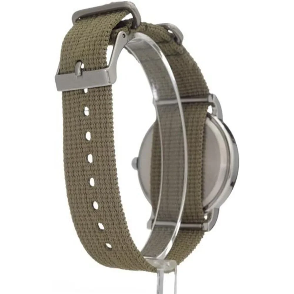 Unisex Analog Watch 38mm Nylon Strap INDIGLO Light 24 Hour Dial Water Resist